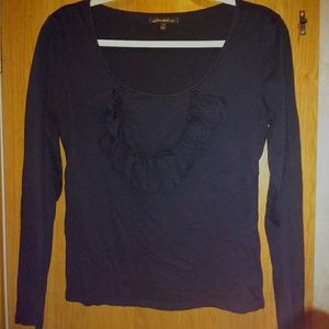 Nice Essentials black ruffle top.